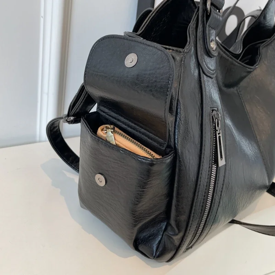 Uma | Dual Zipper Large Capacity Shoulder Bag